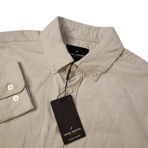 NEW Daniel Hechter Classic Oxford‎ Shirt Mens Medium Gray Stretch Performance LS